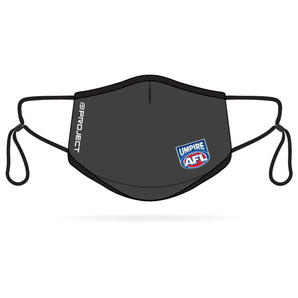 AFL Umpires Anti-Bacterial Reusable Mask 5 Pack - Grey