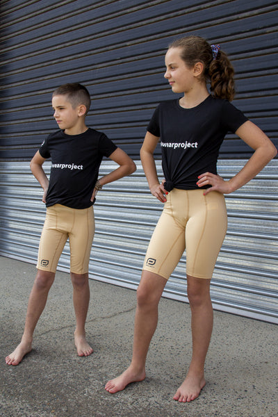 V3 Youth Compression Shorts - BEIGE