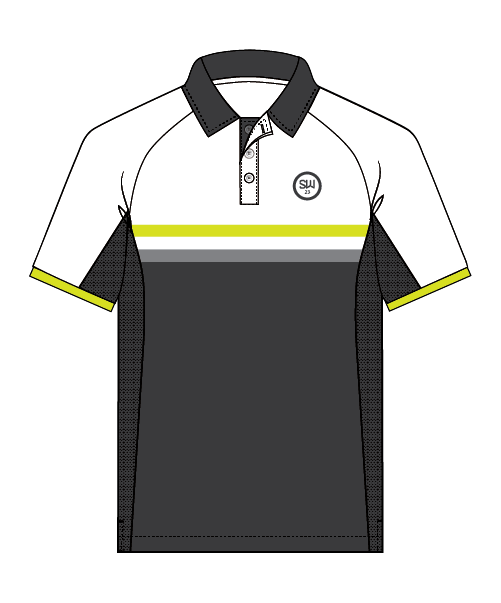 SW23 Golf Performance Polo - Grey/Lime