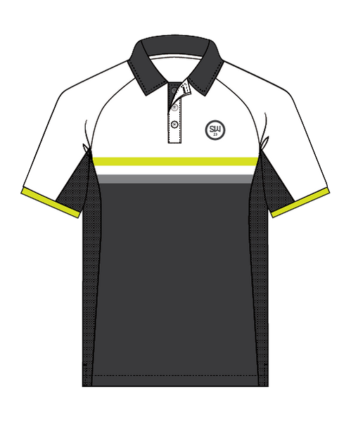 SW23 Golf Performance Polo - Grey/Lime