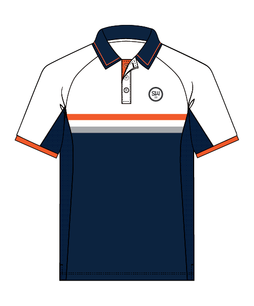 SW23 Golf Performance Polo - Navy/Orange
